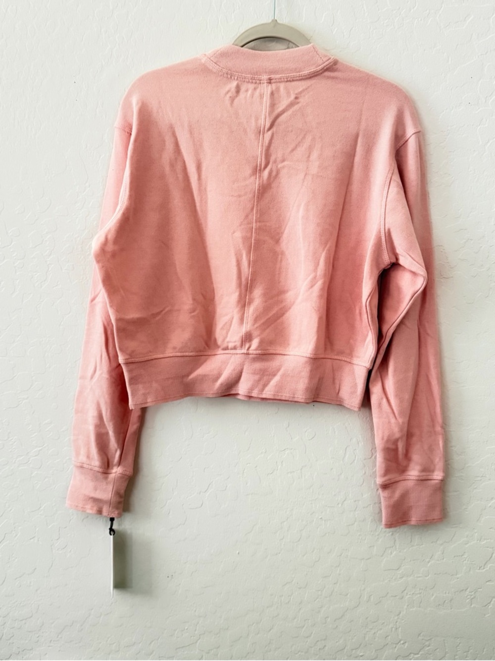 Calvin Klein Soft Pink Cropped Crew Sweatshirt - Picture 2 of 5